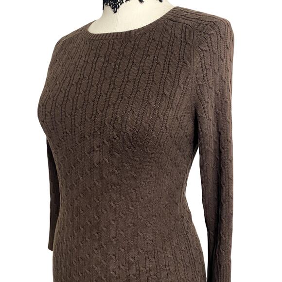 Beautiful VIntage 2000's Gap Brown Autumn Cable Knit Sweater - Picture 7 of 14